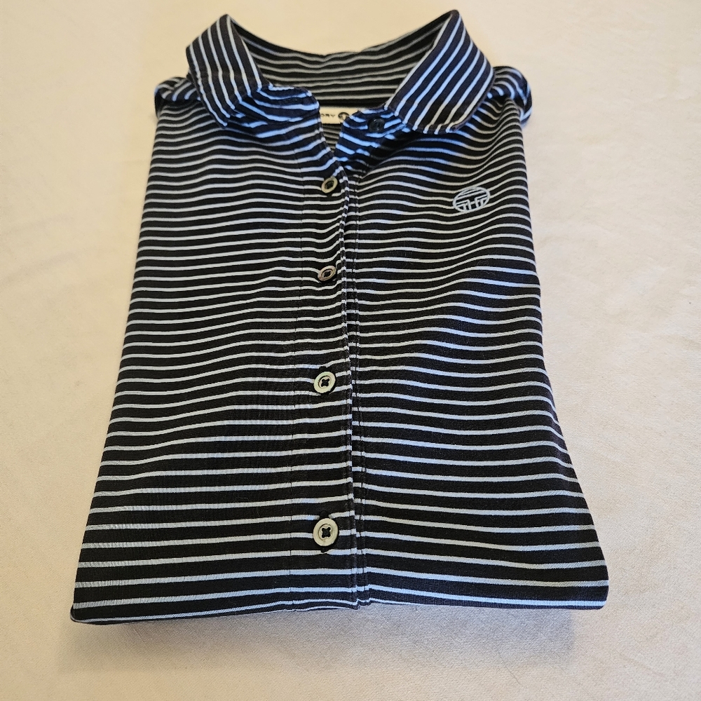 Tory Burch Sport Button Up Polo Short Sleeve Women's Blouse SZ SP